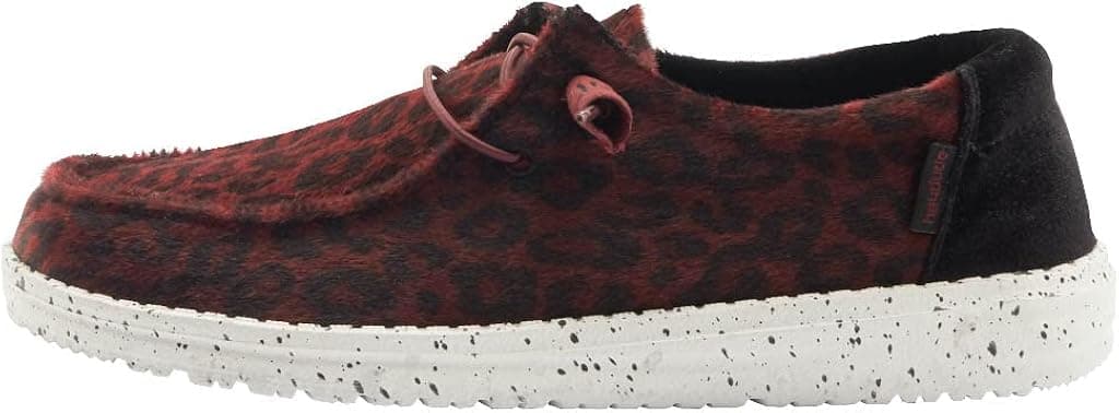 Hey Dude Women's Wendy Scarlett Leopard Size 10 | Women’s Shoes | Women’s Lace Up Loafers | Comfortable & Light-Weight