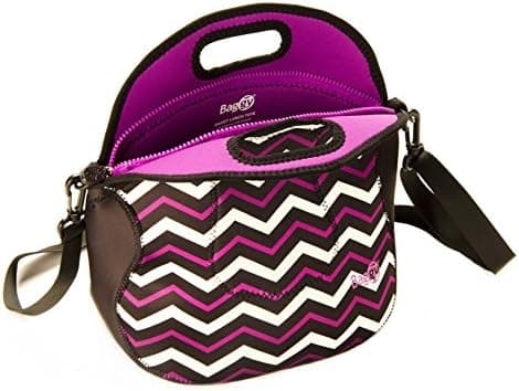 BAGGY Snack Neoprene Lunch Bag/Lunch Tote (Zig Zag Stripes)