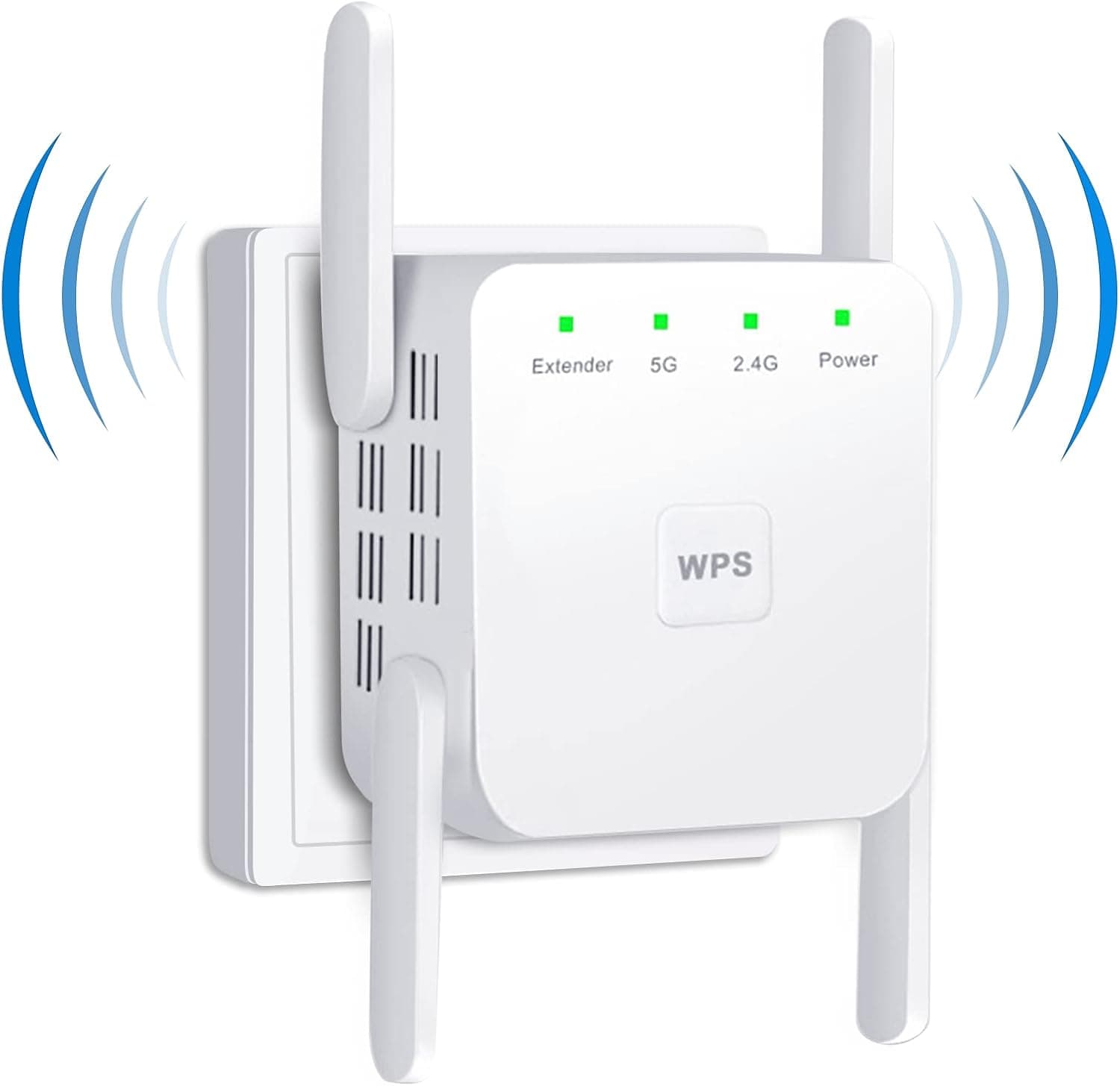 Newer WiFi Extender Signal Booster for Home & Outdoor, Up to 1200Mbps(6000sq.ft), 2.4&5GHz Dual Band WPS Signal Strong Penetrability, Whole Home & Mesh Wi-Fi Systems, Supports Ethernet Port