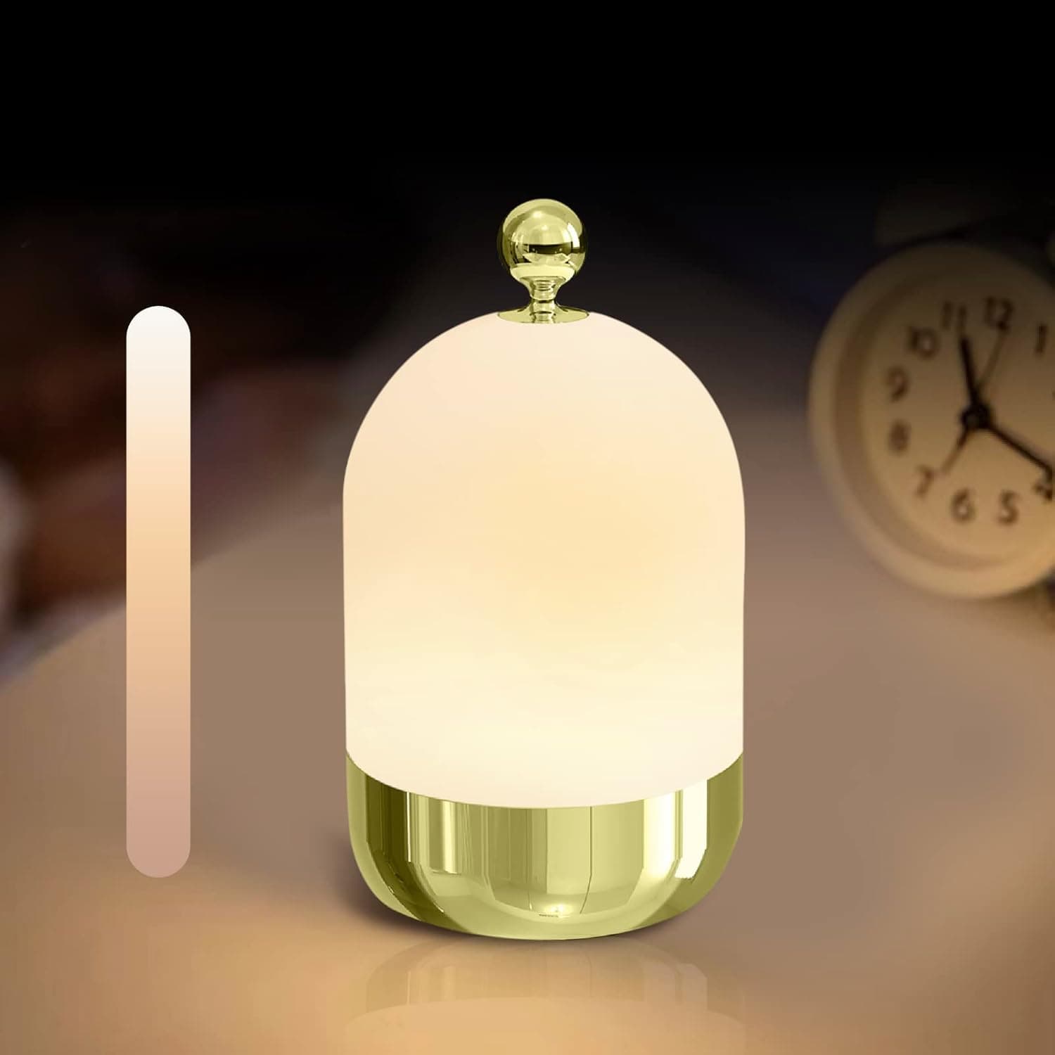 APTOUED Cordless Table Lamp-Portable LED Table Lamp - Rechargeable Battery Operated Lamp for Living Room - 3 Way Touch Dimmable Bedside Nightstand Desk Lamp for Bedroom, Camping, Outdoor - Gold