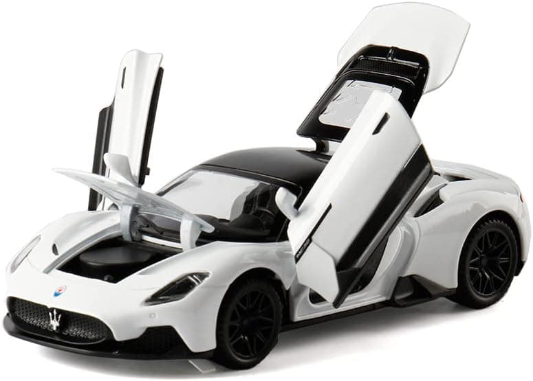 Alloy Collectible White Maserati MC20 Pull Back Vehicles Diecast Toy Cars Model
