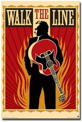 Walk the Line Movie (Guitar & Flames) Poster Print