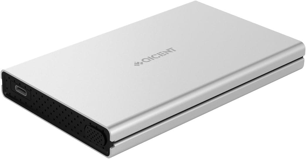 QICENT 2.5" Type C External Hard Drive Enclosure for 9.5mm HDD and SSD Aluminum HDD Csse up to 5GBPS Support UASP for Windows/Linux/Mac OS