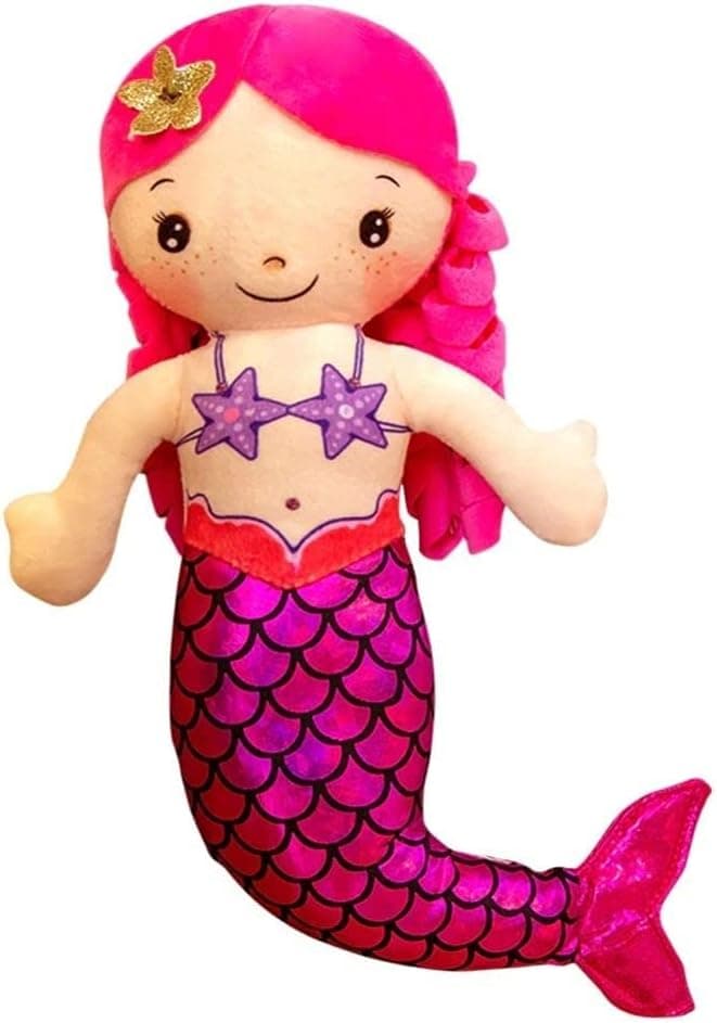 Mermaid Soft Plush Doll Princess for Girls Toddlers & Babies, Mermaid Gifts for Girls, Mermaid Toys, Sirenas para Ninas (Mummy Mermaid - Red)