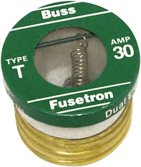 Bussmann BP/T-30 30 Amp Type T Dual-Element Edison Base, 125V Ul Listed Carded, 2-Pack Heavy Duty Low Voltage Time Delay Plug Fuse, No Size, No Color