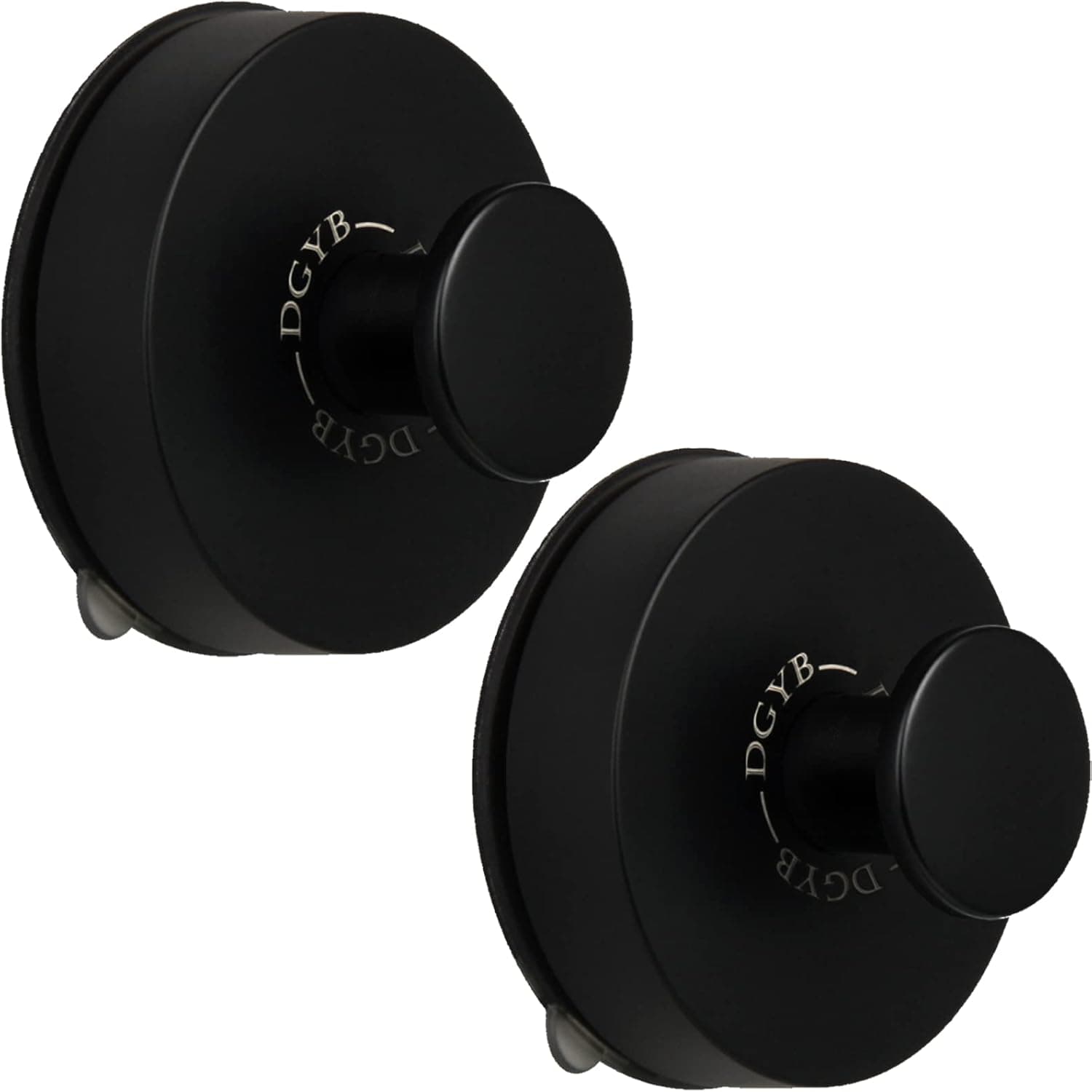 Black Shower Hooks 2 Packs Bathroom Towel Hook ABS Waterproof Heavy Duty Suction Cup Hooks for Shower Kitchen Glass Door Tile Mirror