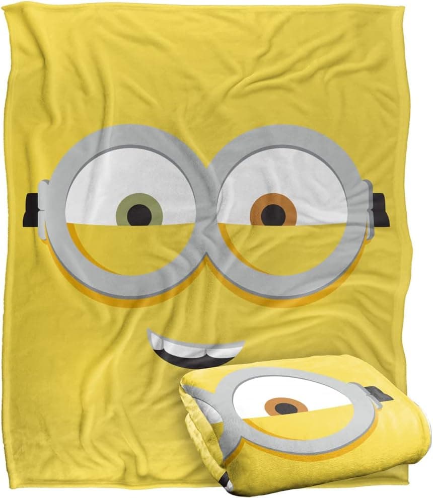Minions Blanket, 50"x60", Bob Face Silky Touch Super Soft Throw Blanket