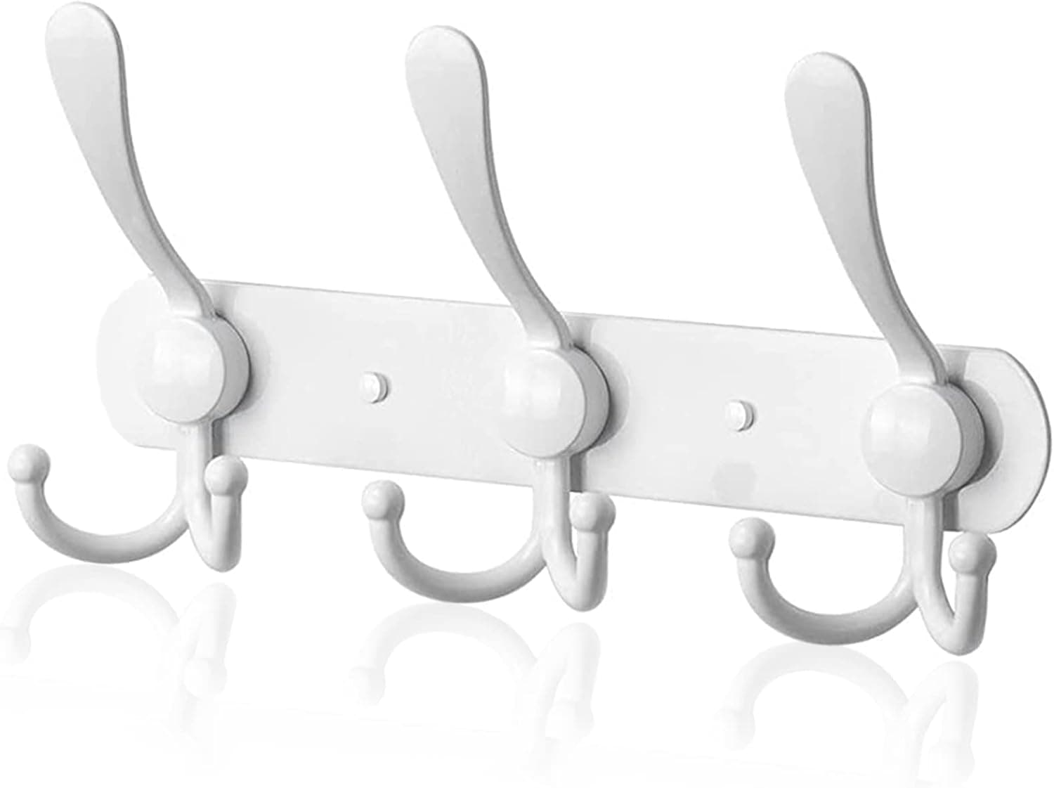 YUNISS Coat Rack Wall Mounted,3 Tri Stainless Steel Coat Hook for Coat Hat Robes Towel in Mudroom Entryway (White, 1 Pack 3 Hook)