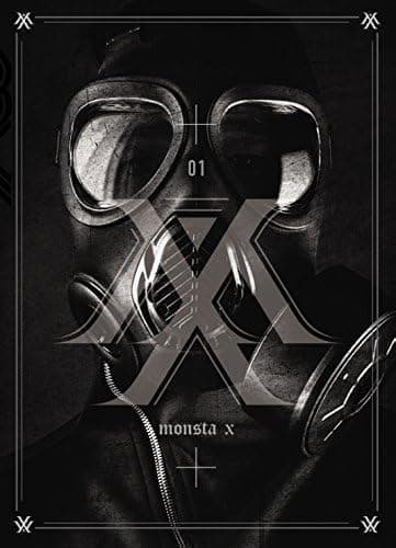 MONSTA X - Trespass (1st Mini Album) + Folded Poster + Mini Postcard + Sticker + extra photocard gift