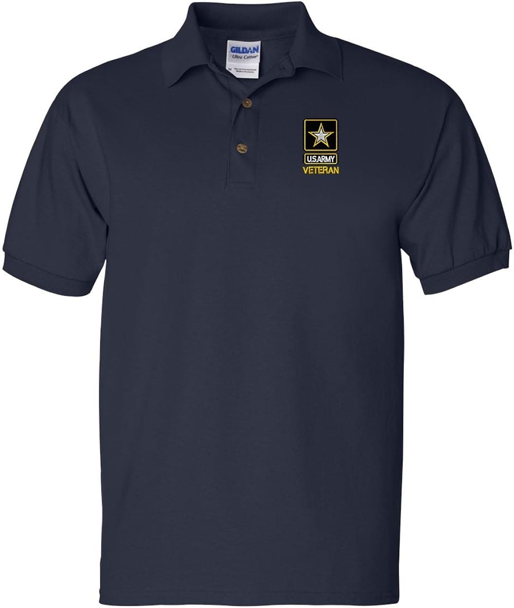 US Army Veteran Custom Personalized Embroidery Embroidered Golf Polo Shirt Navy