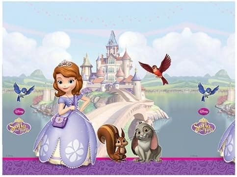 Unique Party 71518 - Plastic Disney Sofia The First Tablecloth, 1.8m x 1.2m