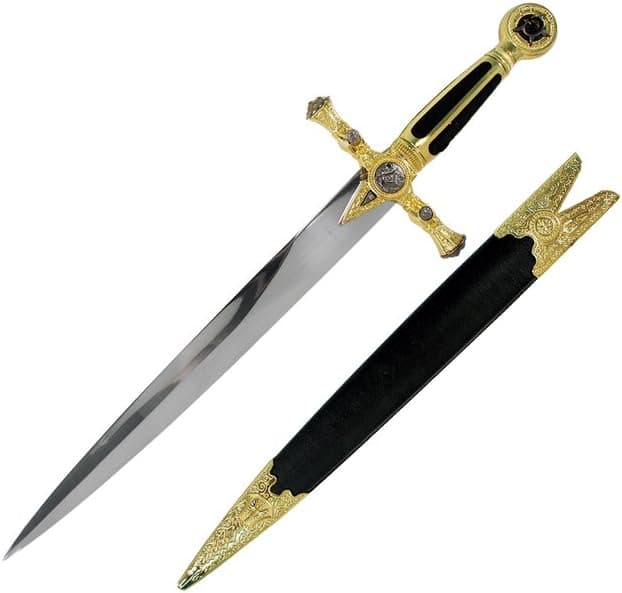 Wuu Jau H-4915-BK-G Masonic Dagger, 21.5"