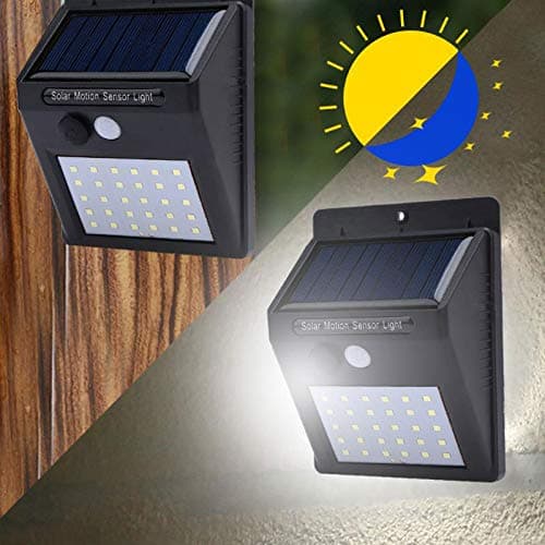Solar Lights Outdoor 20 LED Motion Sensor Post Security Night Light for Patio Deck Yard Garden Auto On/Off