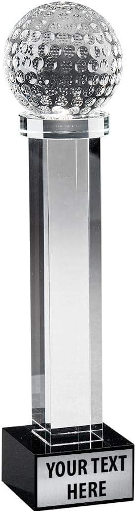 Crown Awards Golf Austerity Trophy, 10" Crystal Golf Trophies Prime