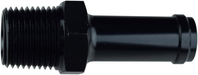 Straight 1/8" NPT Pipe to 1/4 Hose Barb Adapter Fitting Black AN840-04-02