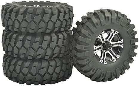 RcAidong 4Pcs RC Car Crawler 1/10 Heavy Duty Beadlock 1.9'' Wheel Rims and108mm Tyre for 1:10 RC Car RC4WD SCX10 Axail