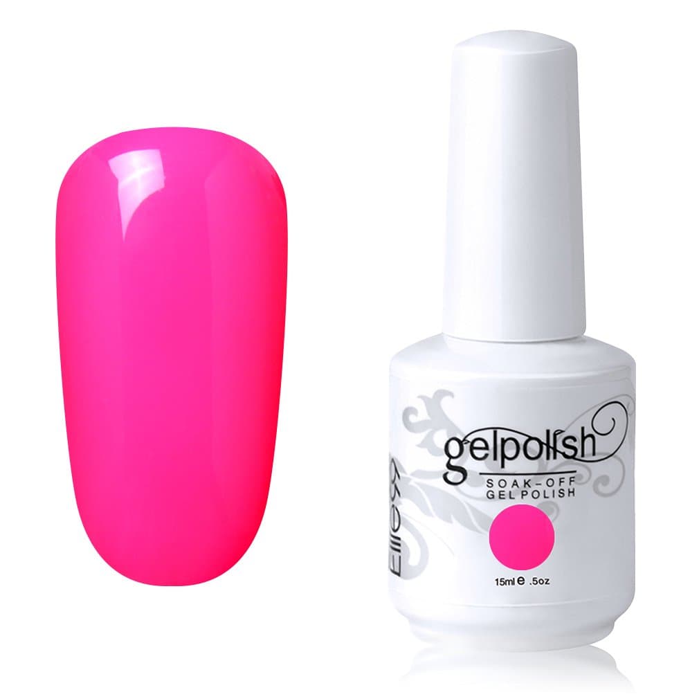 Elite99 Gel Nail Polish Soak Off UV LED Gel Lacquer Nail Art Manicure Varnish 15ml Hot Pink 1558