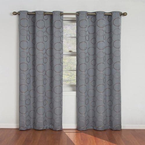 ECLIPSE Meridian Modern Blackout Thermal Grommet Window Curtain for Bedroom or Living Room (Single Panel), 42" x 108", River Blue