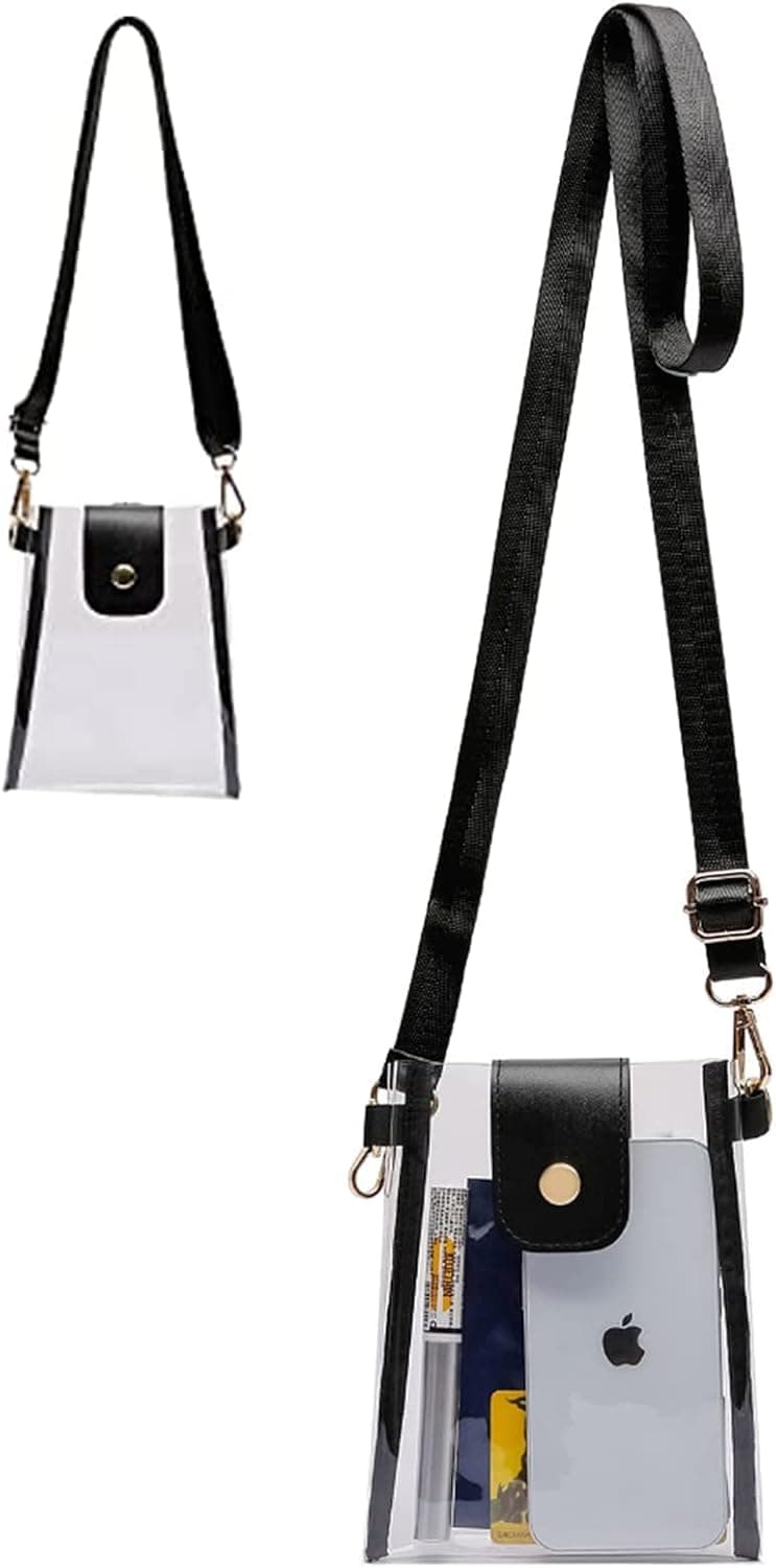 MOETYANG Clear Purse Stadium Approved for Women, Small Clear Crossbody Bag for Gameday, Cute See Through Clutch Shoulder Bag