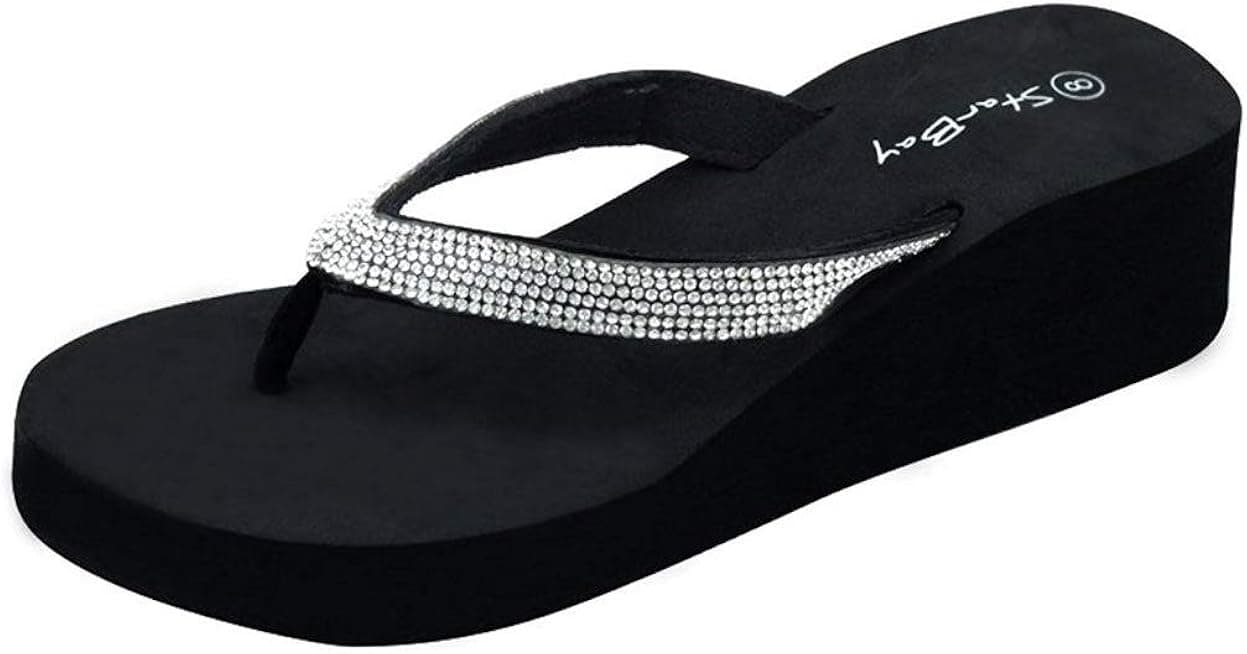 The Bay Womens Fashion Wedge Sandals Thongs Flip Flop W/Stones