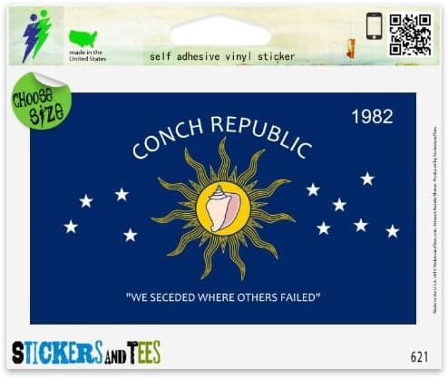Key West Florida City Flag Vinyl Car Bumper Window Sticker 5" x 3"