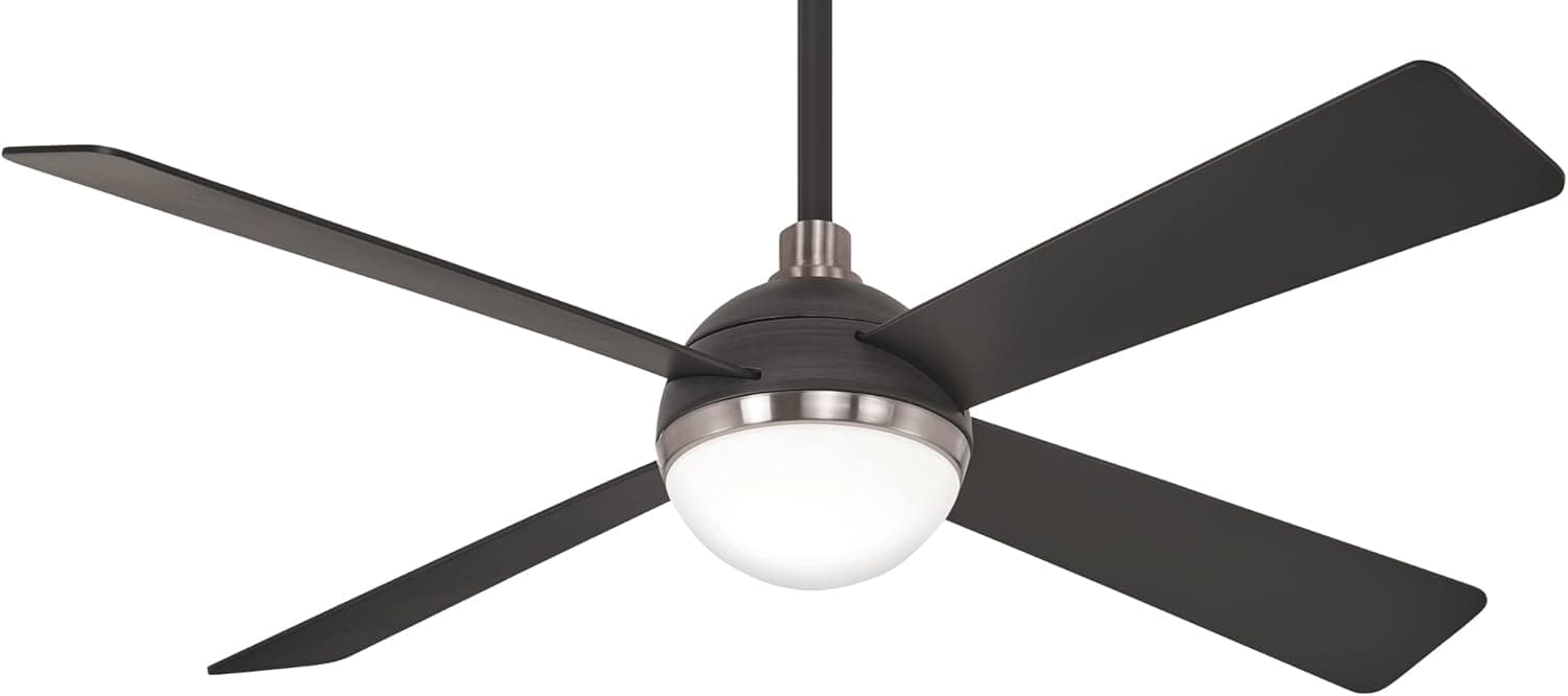 MINKA-AIRE F623L-BC/BN Orb 54 Inch Ceiling Fan with Integrated 16W LED Light in Brushed Carbon/Brushed Nickel Finish