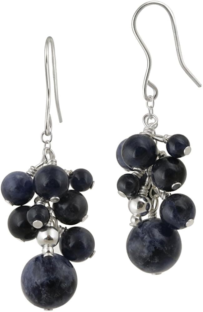 Amazon Collection Sterling Silver Bauble Drop French Wire Earrings