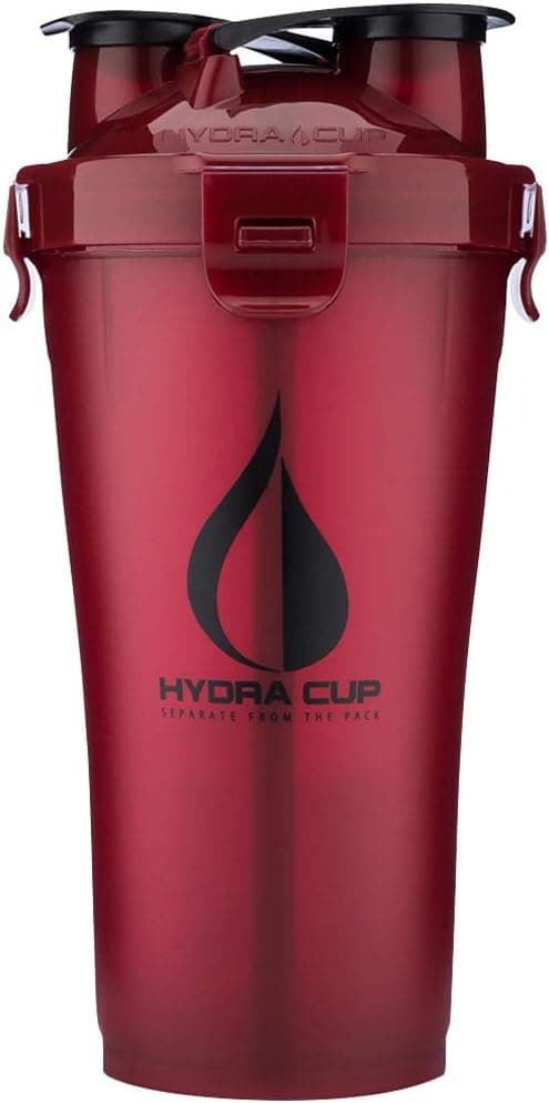 Hydra Cup - 30oz Dual Threat Shaker Bottle, Shaker Cup + Water Bottle, Leak Proof, Awesome Colors, Save Time & Be Prepared (Pack of 1, Maroon)