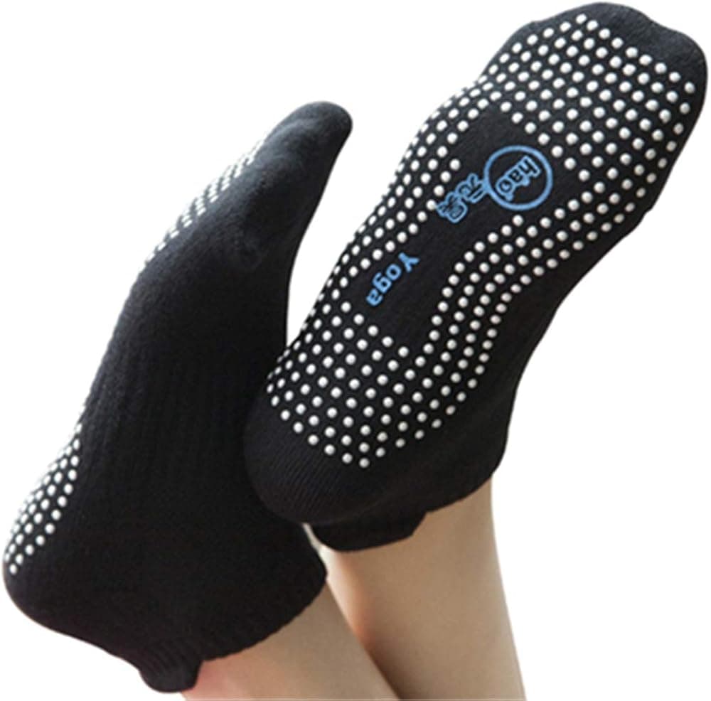 Non Slip Yoga Socks with Grips, Anti-Skid Pilates, Barre, Bikram Fitness Socks for Men and Women