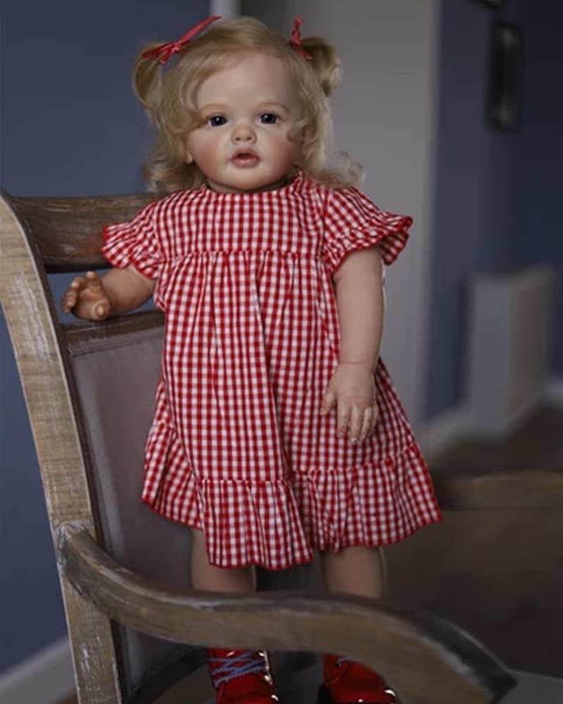 Pinky Reborn 28 inch 70cm Lovely Reborn Toddler Girl Dolls Realistic Looking Soft Silicone Weighted Body Baby Dolls That Look Real for Children Age 3+