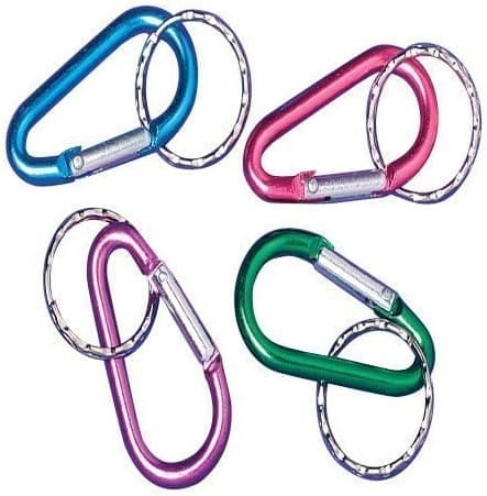 Assorted Color Rock Climber Carabiner Style Key Chains (2-Pack of 12)