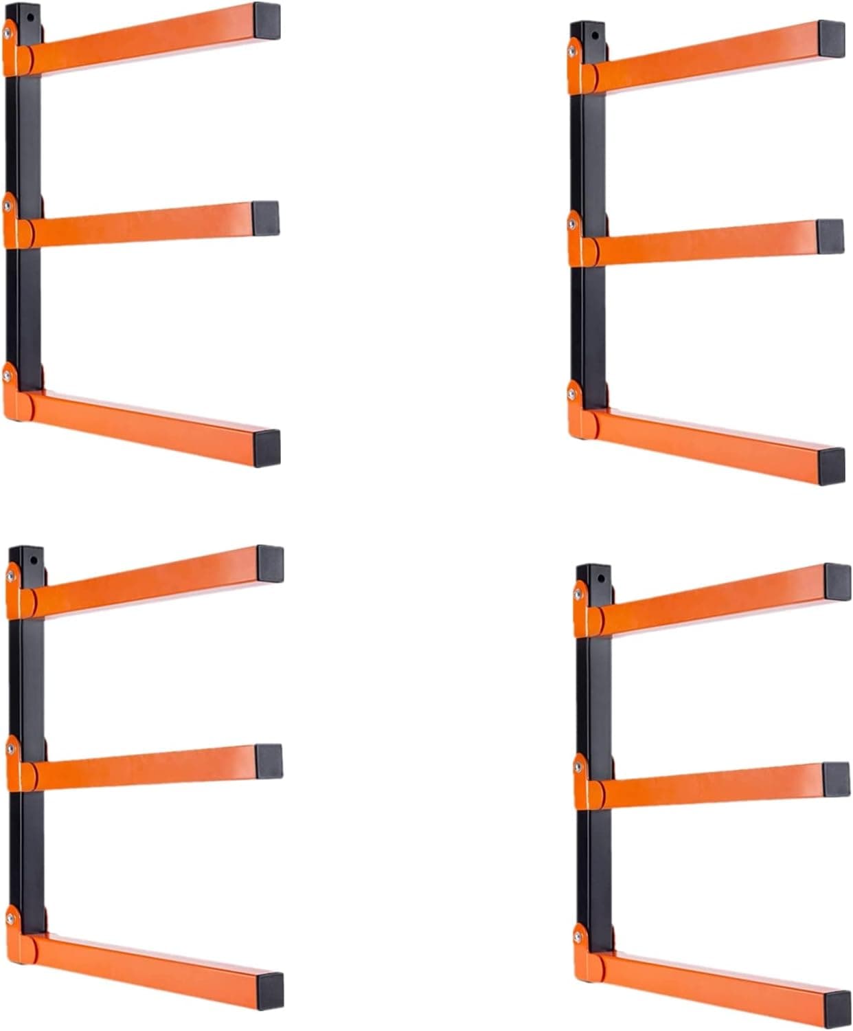 Stormann Lumber Storage, Wood Organizer, Wall Mounted Metal Rack with 3 Level, Pack of 4