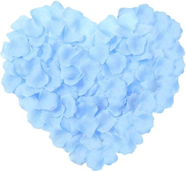 Neo LOONS 2000 Pcs Artificial Silk Rose Petals Decoration Wedding Party Color Light Blue