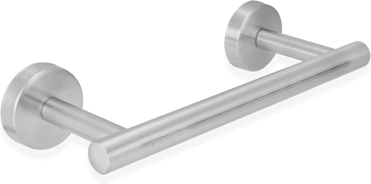 LEPONTS 9 Inches Grey Bath Hand Towel Bar Bathroom Towel Holder Single Bars Kitchen Dish Cloth Hanger Wall Mount Stainless Steel Towel Rack Toilet Towel Bar