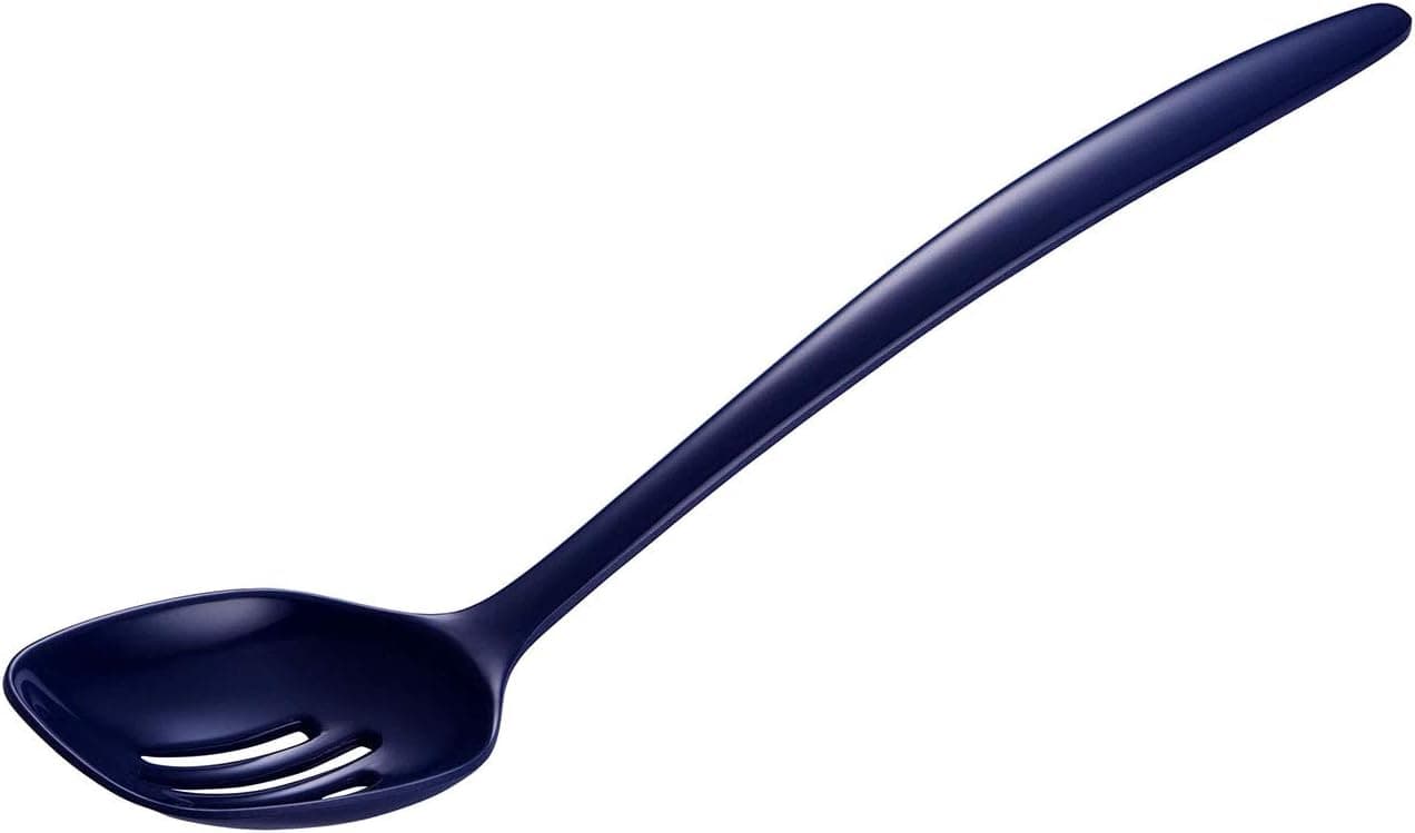 Gourmac Hutzler 12 Inch Melamine Slotted Spoon, Cobalt Blue