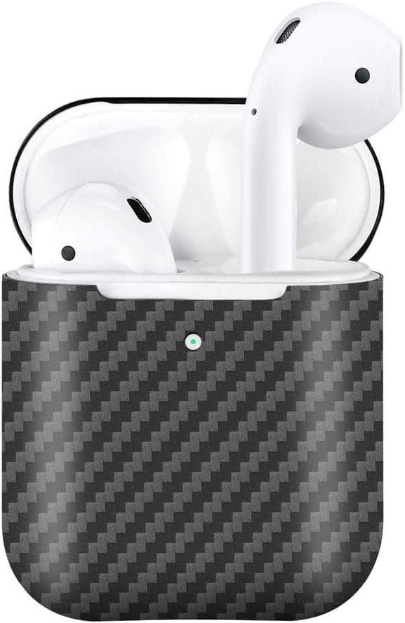 MONOCARBON Carbon Fiber Cover for AirPods 2 Charging Slim Carbon Fibre Cover Case for Apple Air Pods 2 Earbuds Cover