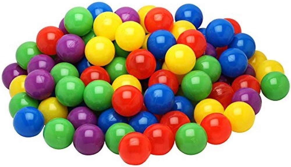 Lot of 1000 Jumbo 3" Size Ball Pit Balls - 5 Bright Colors; Air-Filled Crush-Resist; Phthalate Free; BPA Free; Non-Toxic Plastic (Standard Home-Grade, Lot of 1,000 Balls)