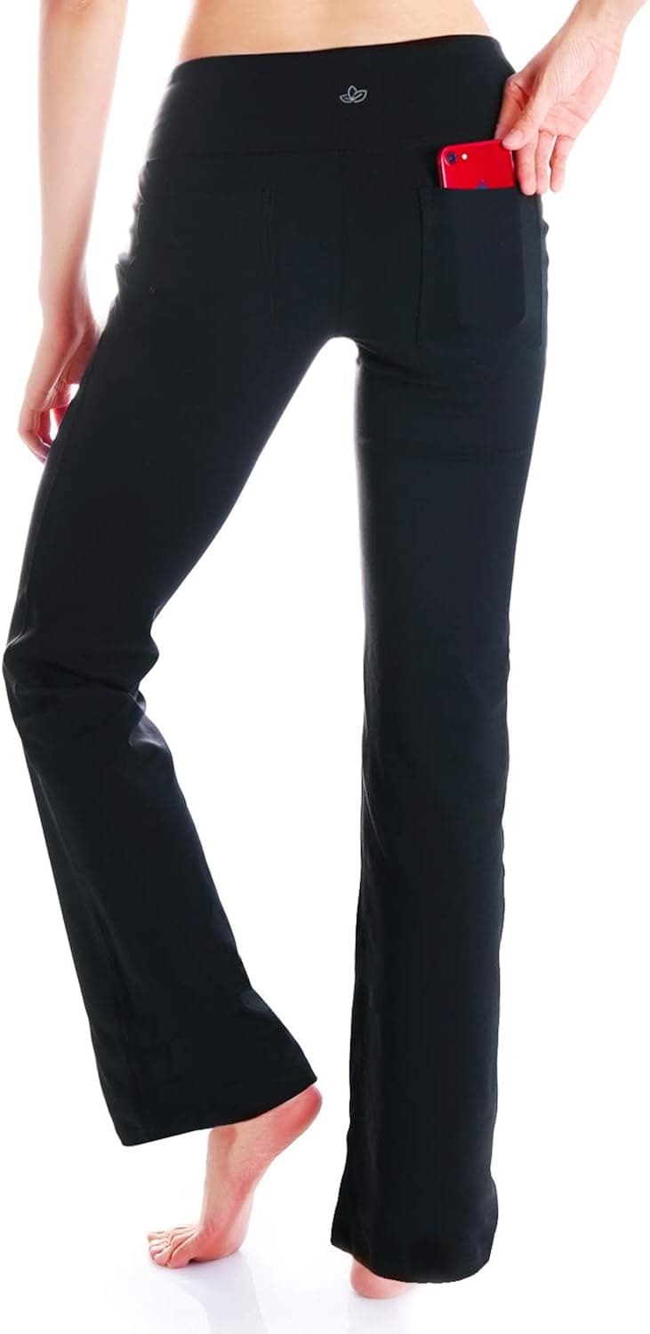 Yogipace,27"/29"/31"/33"/35"/37",Women's Bootcut Yoga Pants Workout Back Pockets