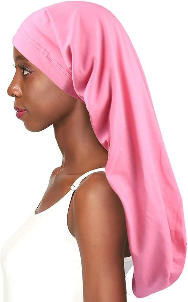 3 Size Satin Lined Sleep Caps for Braids,Dreadlocks Natural Curly Hair Adjustable