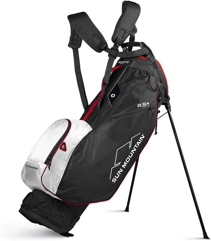 Sun Mountain 2020 2.5+ Golf Stand Bag (Black-White-RED, 2.5+ 14-Way)