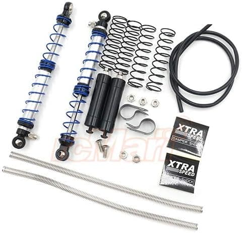 Xtra Speed 110mm Adjustable Piggyback Dual Springs Damper Black 1/10 Crawler Offroad #XS-59644BK