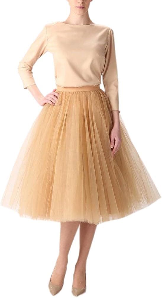 Belle House Women's Short A line Skirts Elastic Tulle Costume Dance Tutu