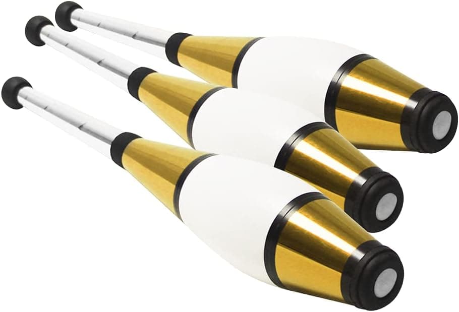 Zeekio Pegasus Juggling Club Set - Premium Quality - Beginner to Pro - Set of 3 (All Gold)