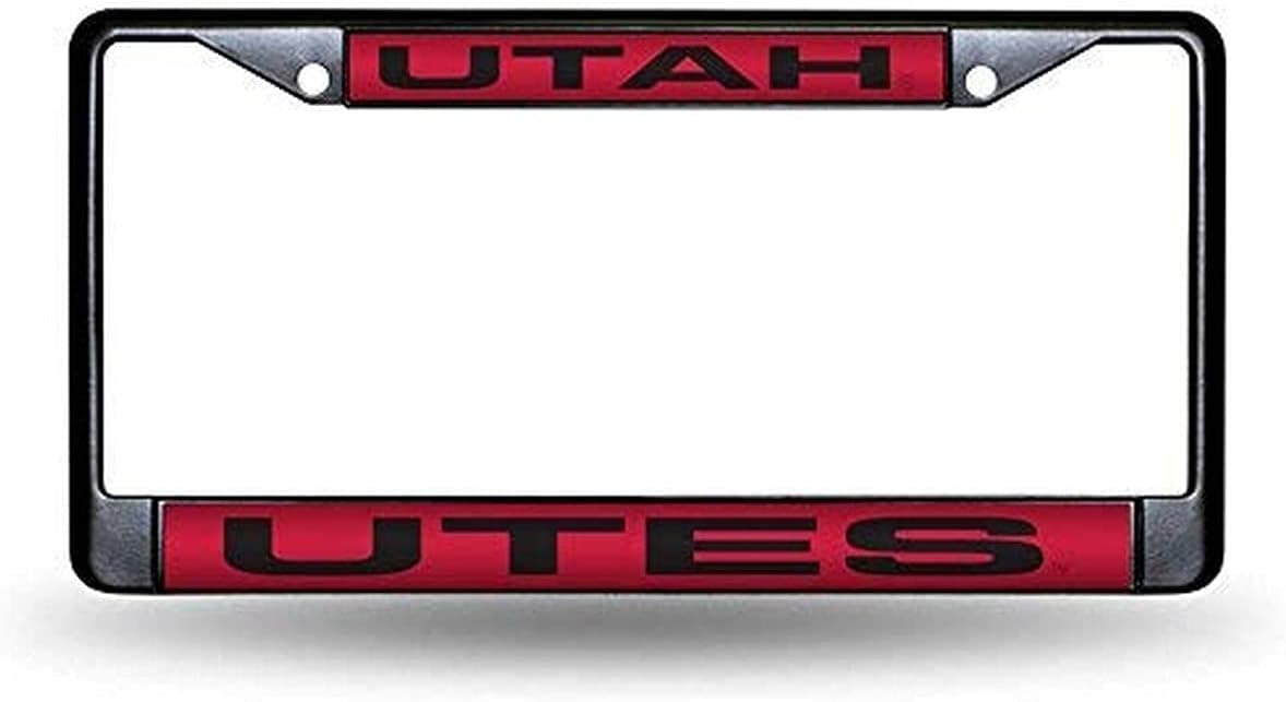 Rico Industries NCAA Black Laser Cut Chrome Frame 12" x 6" Black Laser Cut Chrome Frame - Car/Truck/SUV Automobile Accessory
