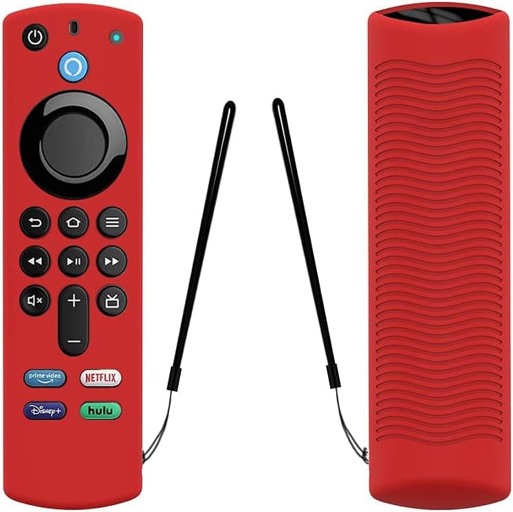 LEWOTE Silicone Case for Alexa Voice Remote(3rd Gen)(2021 Release) - Luminous Shockproof Full Protection Cover for F TV Stick (2021) Remote Control (Red)