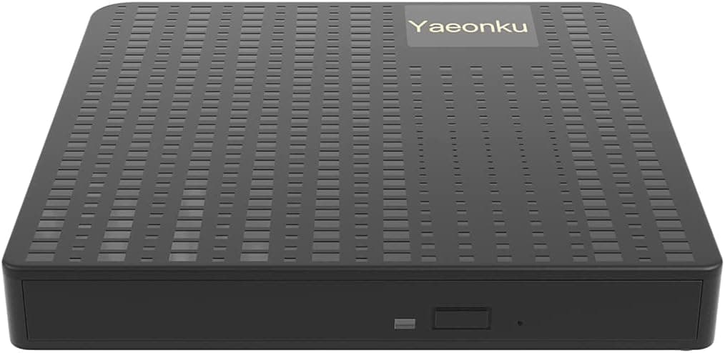Yaeonku External CD DVD Drive, USB 3.0 Type-C Portable CD DVD +/-RW Drive, Portable Optical Disk Drive DVD/CD Burner, Compatible with Laptop PC Windows Linux Mac OS…