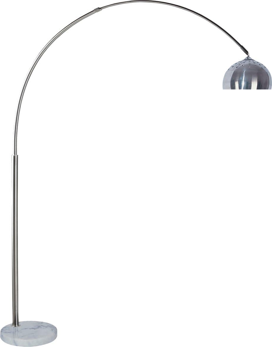 SH Lighting 81" 6935 Steel Adjustable Arching Floor Lamp with Marble Base Metal Shade