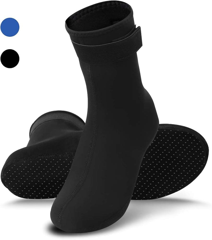RTDEP 3MM Neoprene Socks Diving Socks Water Resistant Scuba Snorkeling Water Socks For Beach Swim Boarding (Black, L)