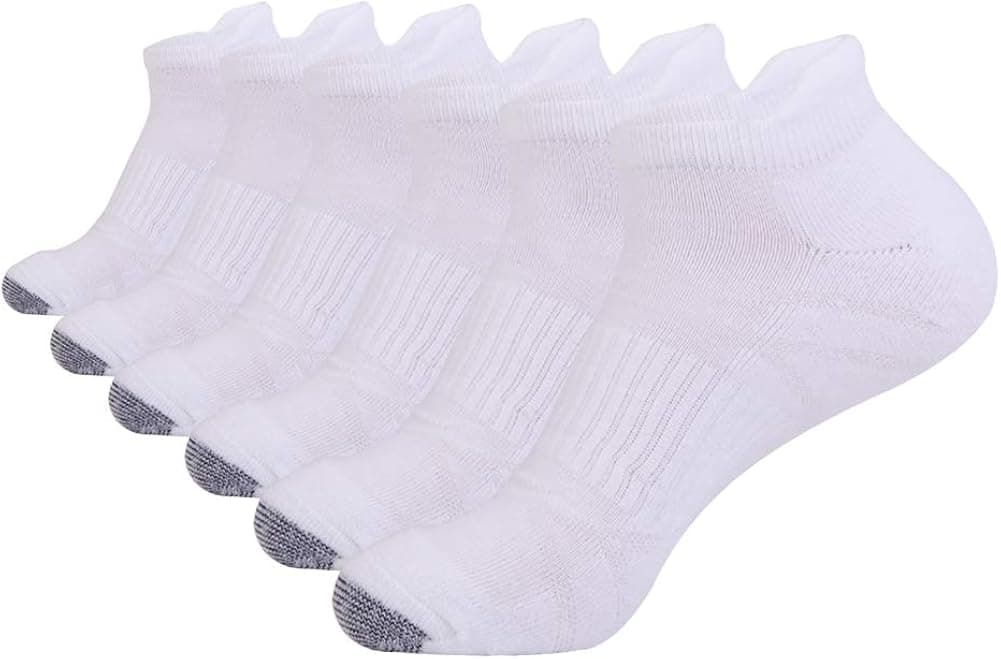 Mens Ankle Athletic Socks with Performance Cushion Tab for Sports Running 6Pack