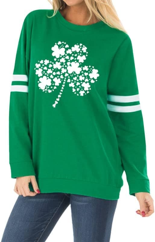Spadehill St Patrick's Day Women Long Sleeve Green Sweatshirt